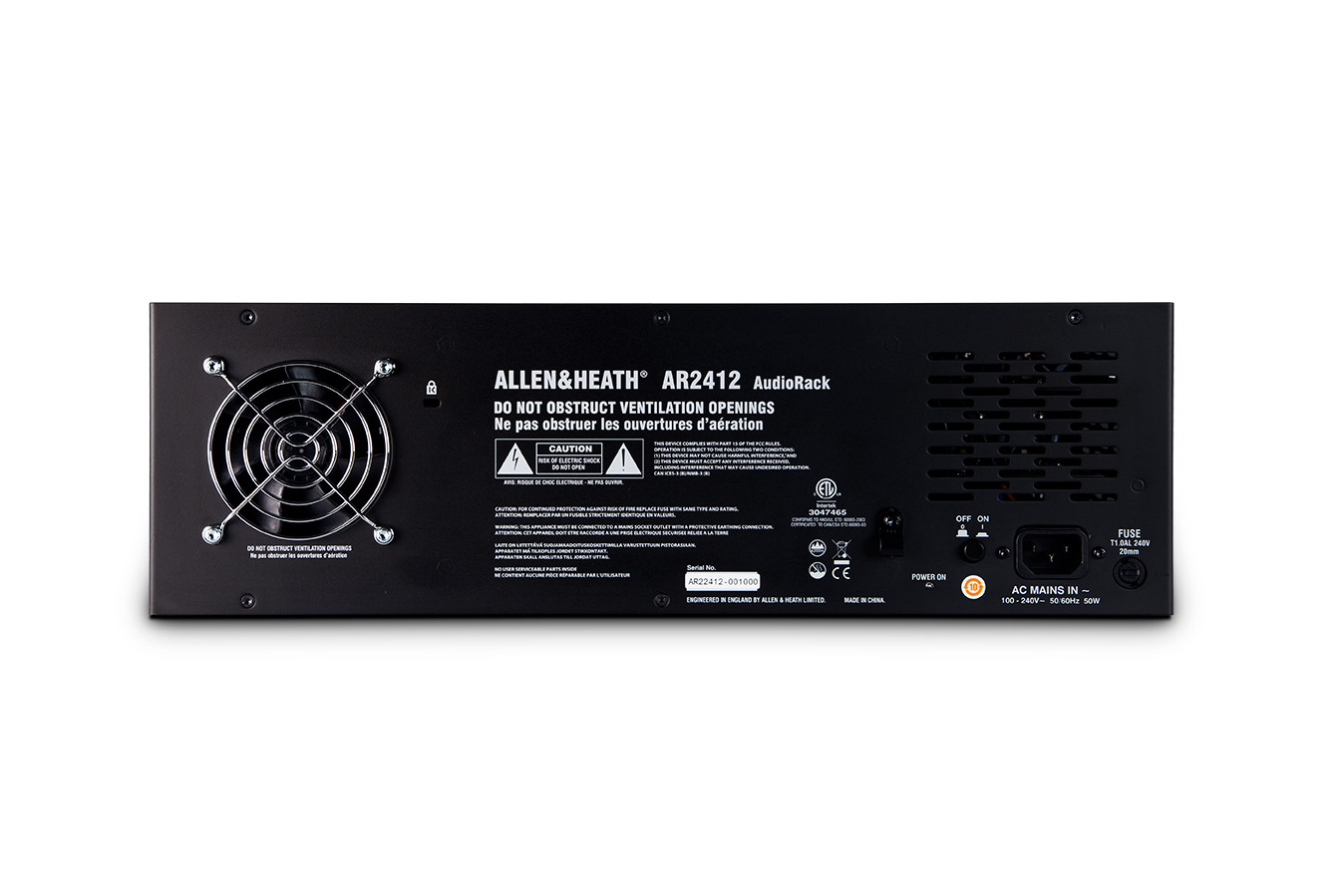 Allen   Health Allen&heath ar2412, audio rack 24 entradas , 12 de salida, compatible únicamente con serie qu y gld